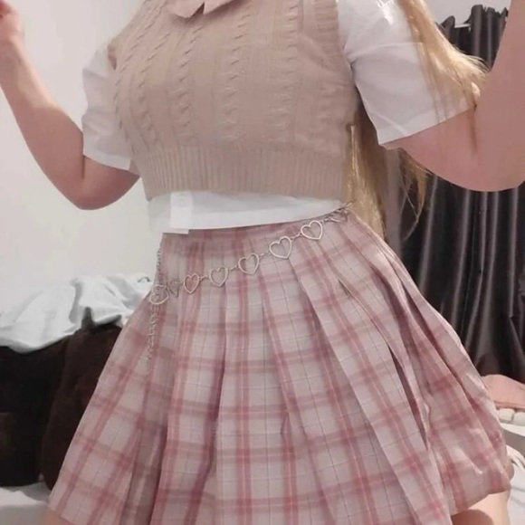 Kawaii J-Fashion Pisces Plaid Pleated Skirt - Picture 2 of 3